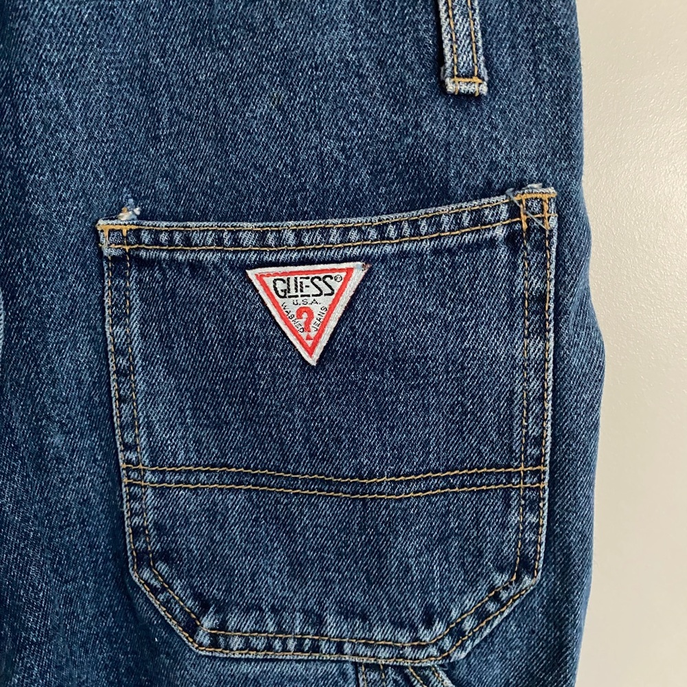Vintage Guess jeans denim cutoff overall shorts